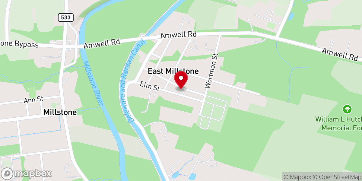 Map showing location of Charity Baptist Church