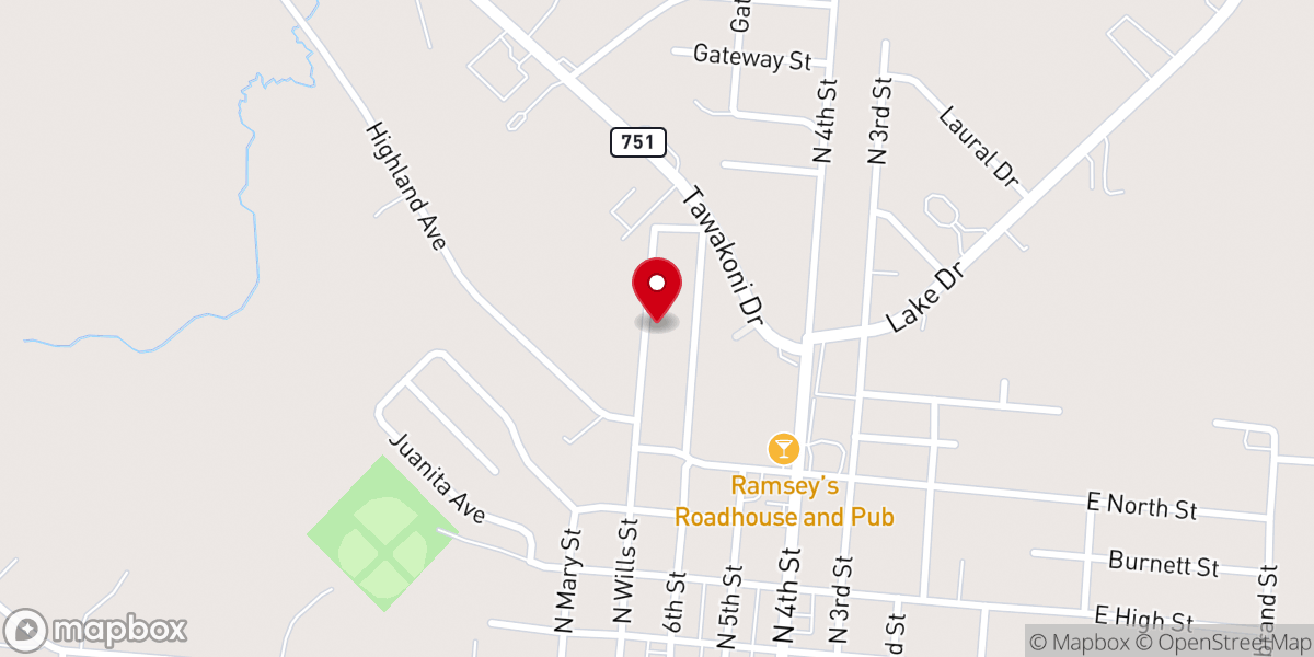 Map showing location of Pleasant Hill Baptist Church