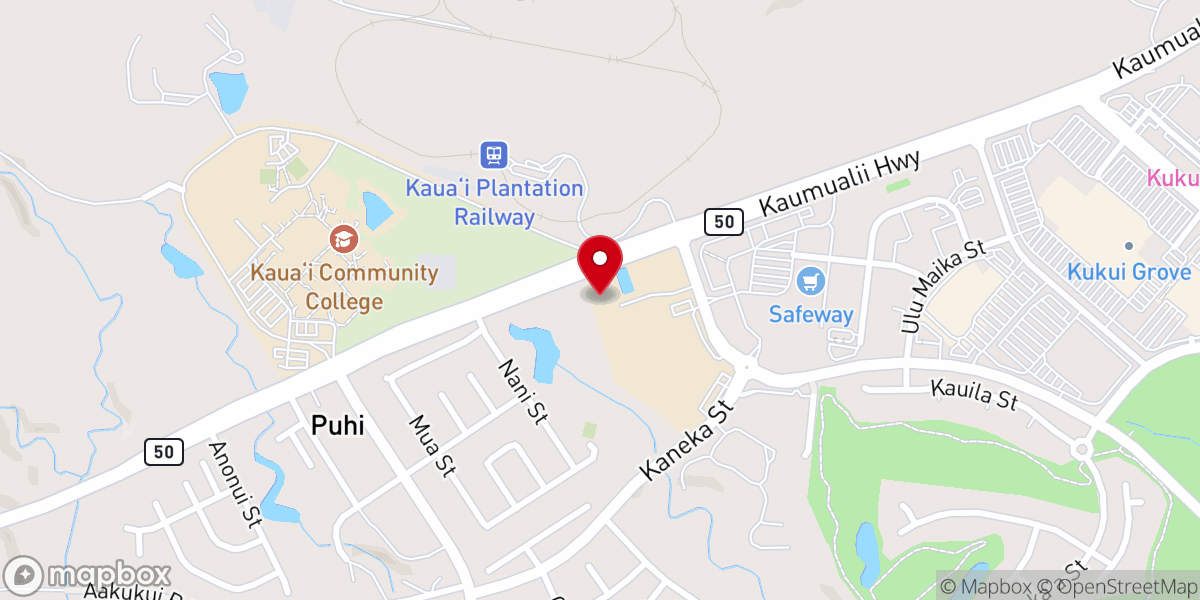 Map showing location of Kauai Baptist Church