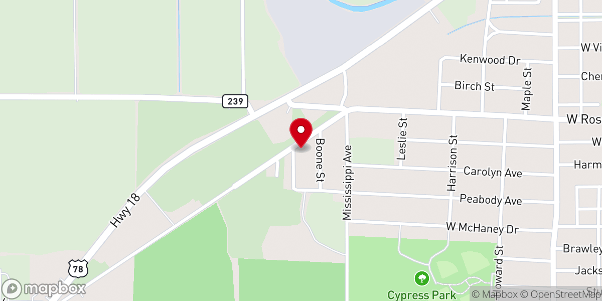 Map showing location of West End M.B. Church