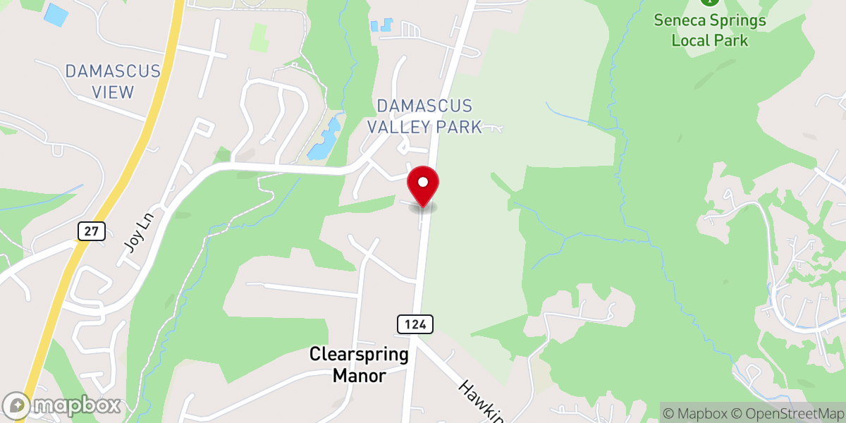 Map showing location of Damascus Wesleyan Church
