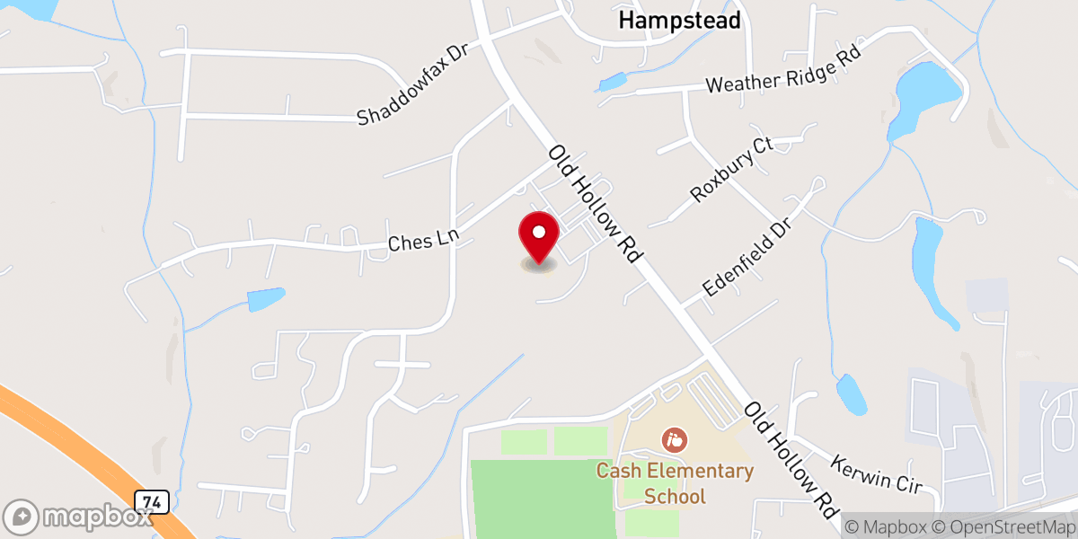Map showing location of Kerwin Baptist Church
