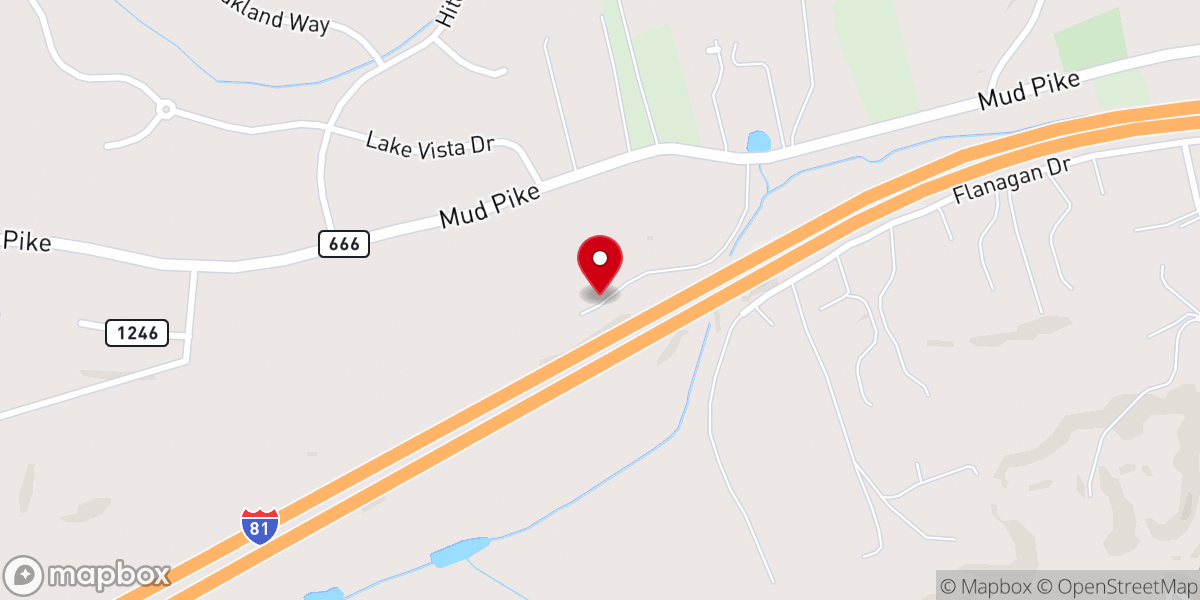 Map showing location of CAG (Christiansburg Assembly of God)