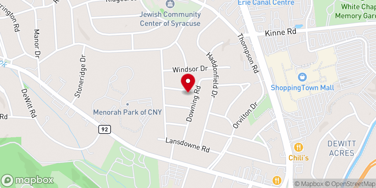 Map showing location of East Side Vineyard Christian Church