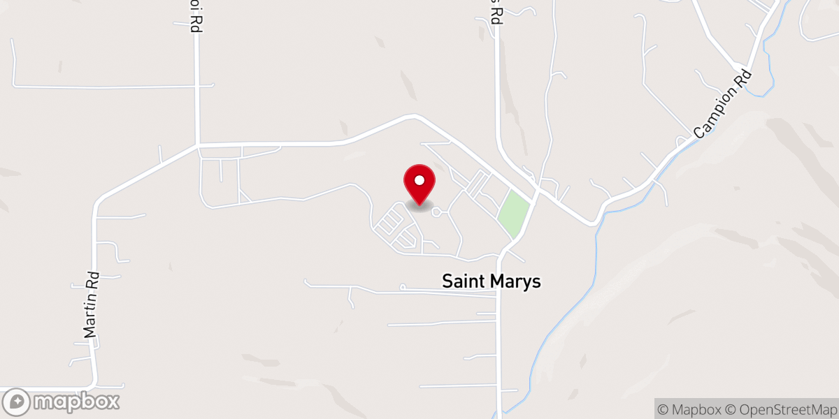 Map showing location of St Mary of the Knobs Catholic Church