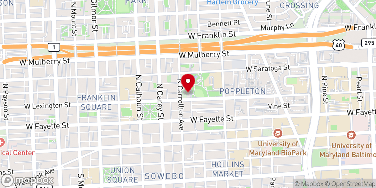 Map showing location of Allen African Methodist Episcopal Church
