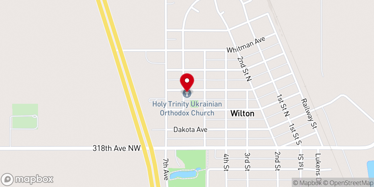 Map showing location of Holy Trinity Ukrainian Orthodox Church