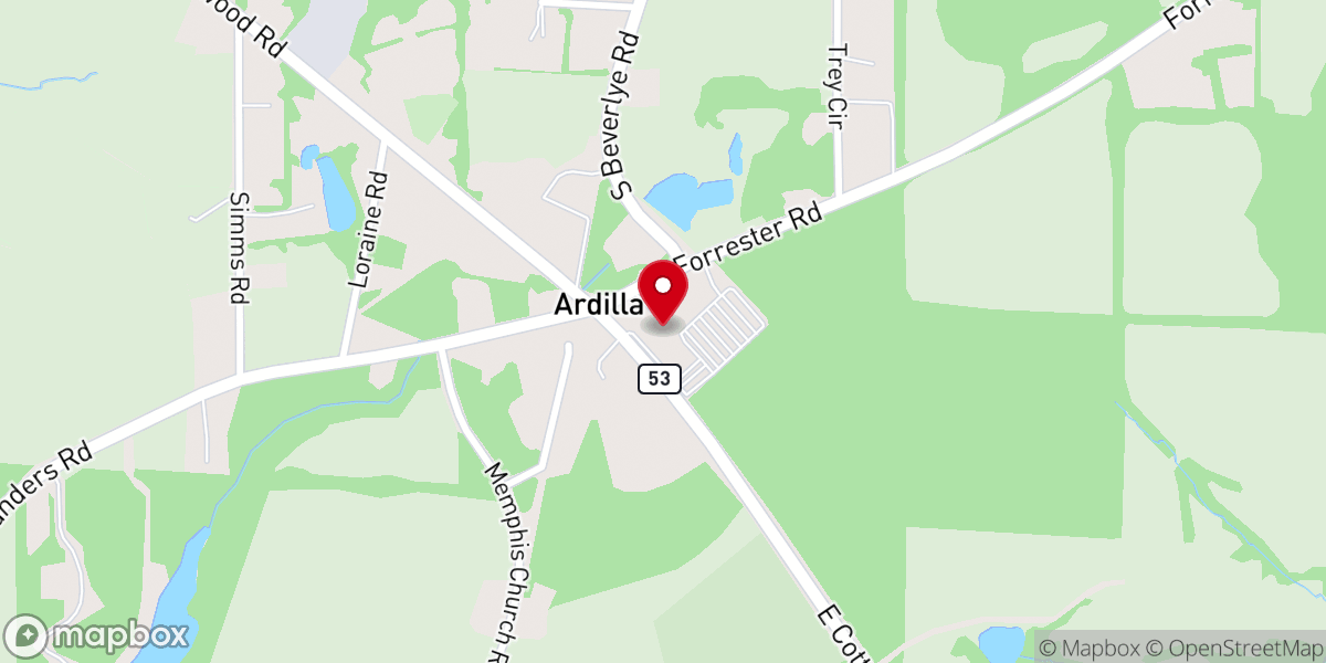 Map showing location of El Bethel Baptist Church
