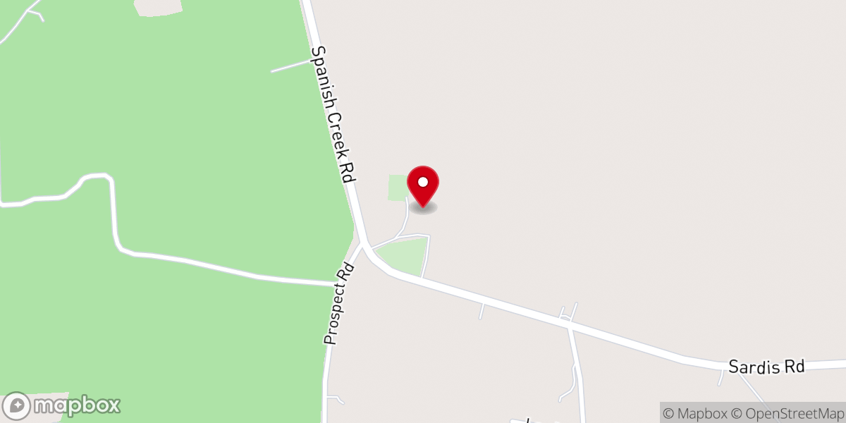 Map showing location of Sardis Church