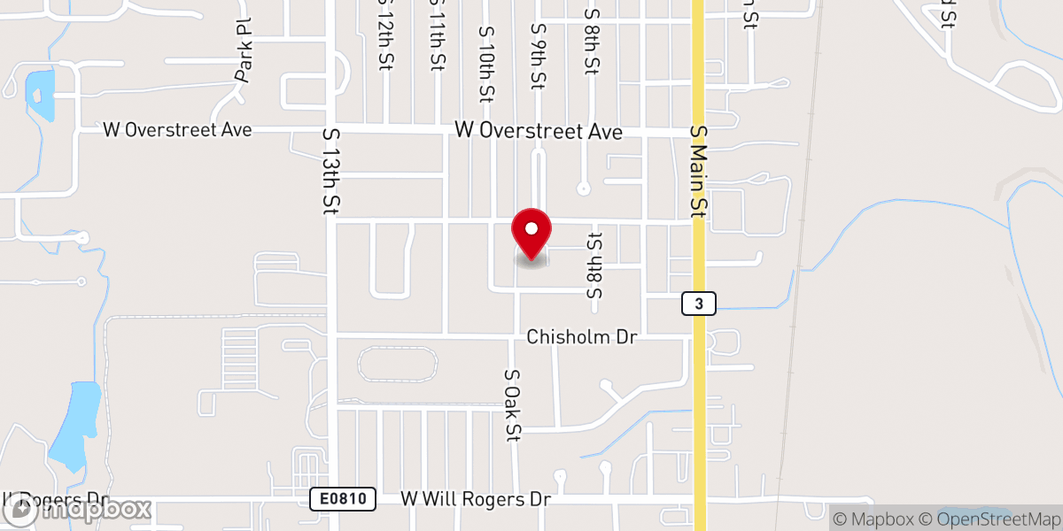Map showing location of Church of the Nazarene