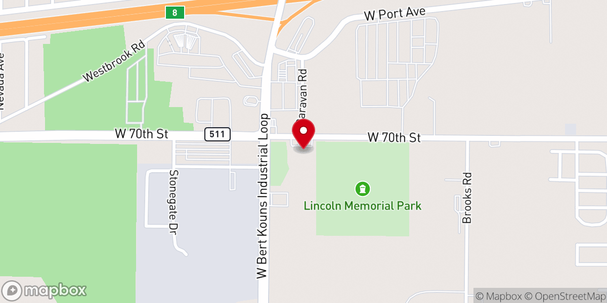 Map showing location of Bethlehem Baptist Church