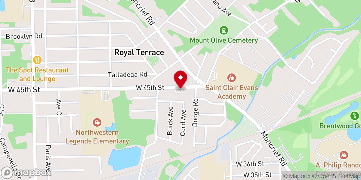 Map showing location of Twin Springs Missionary Baptist Church