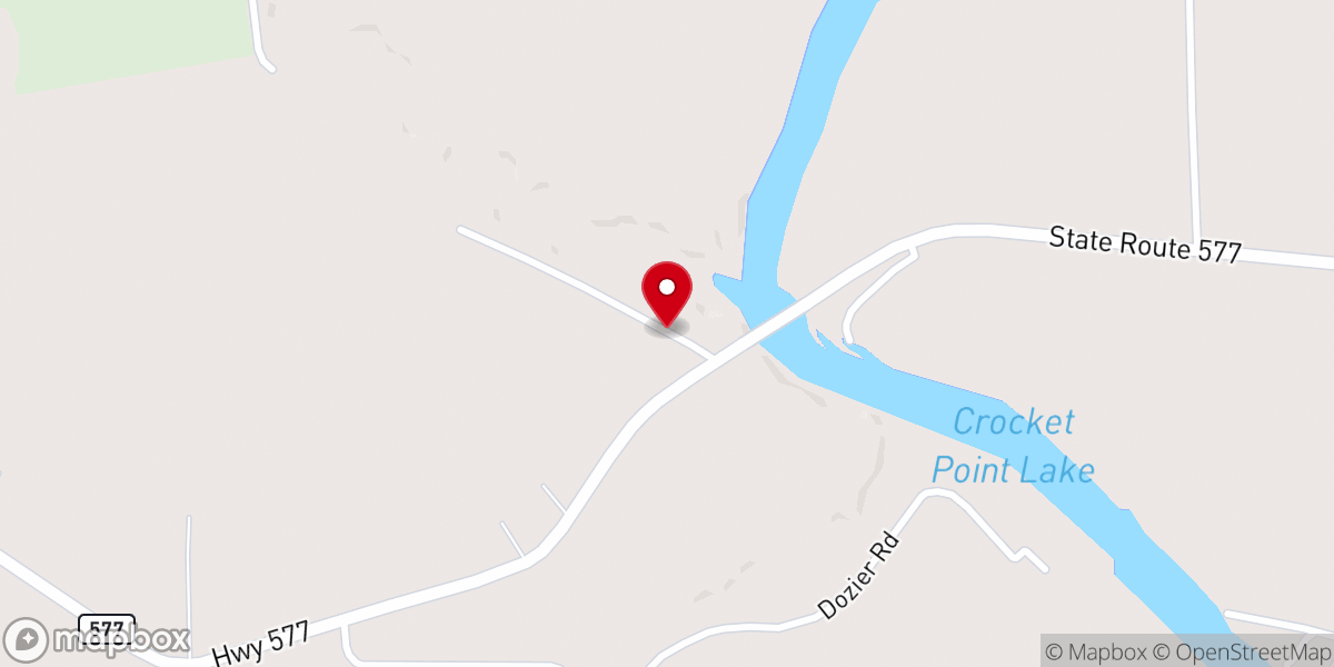 Map showing location of Crockett Point Baptist Church