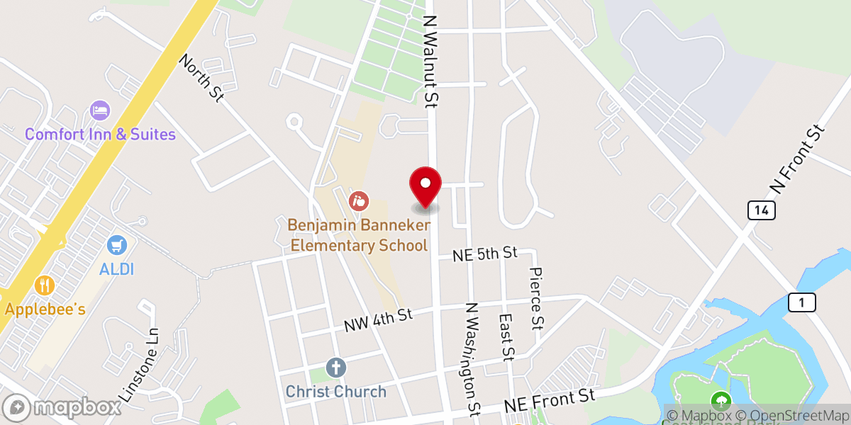 Map showing location of Milford Church of God