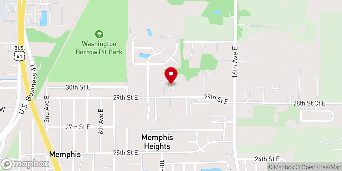 Map showing location of St John's First Baptist Church