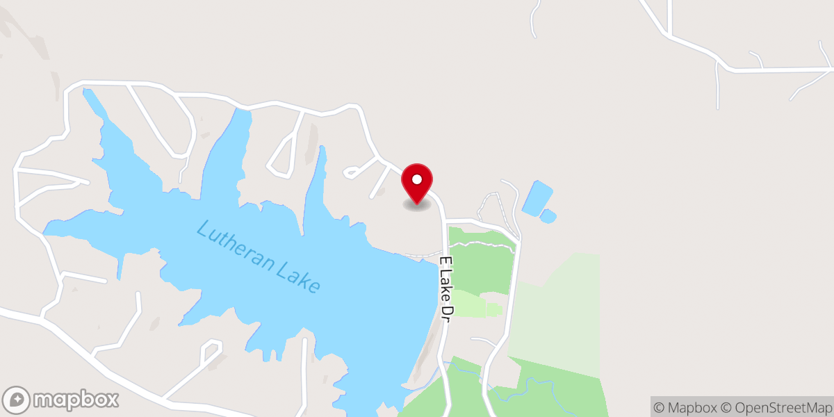 Map showing location of Lutheran Lake Chapel