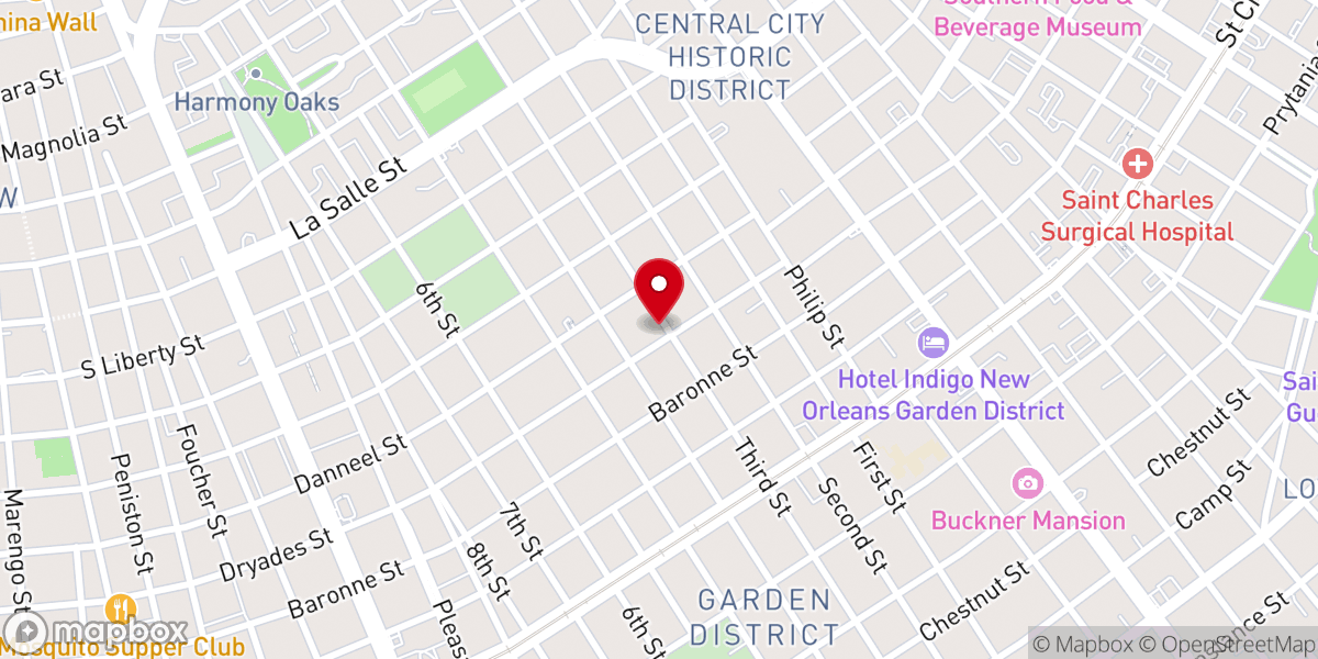 Map showing location of Second Mt Carmel Baptist Church