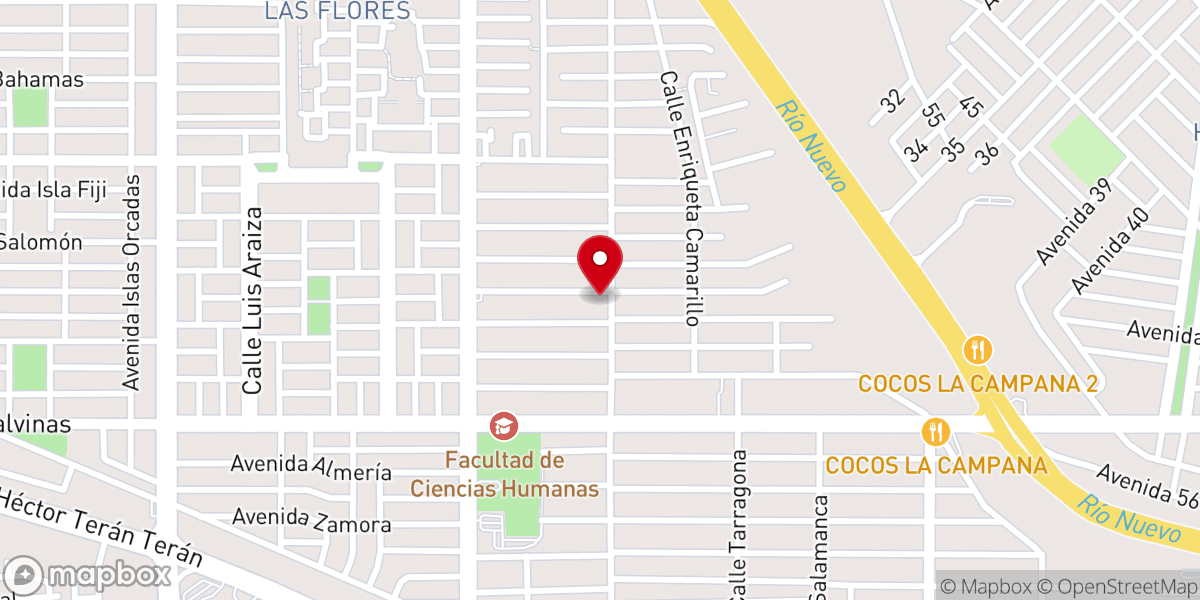 Map showing location of Capilla Santa Rita de Casia