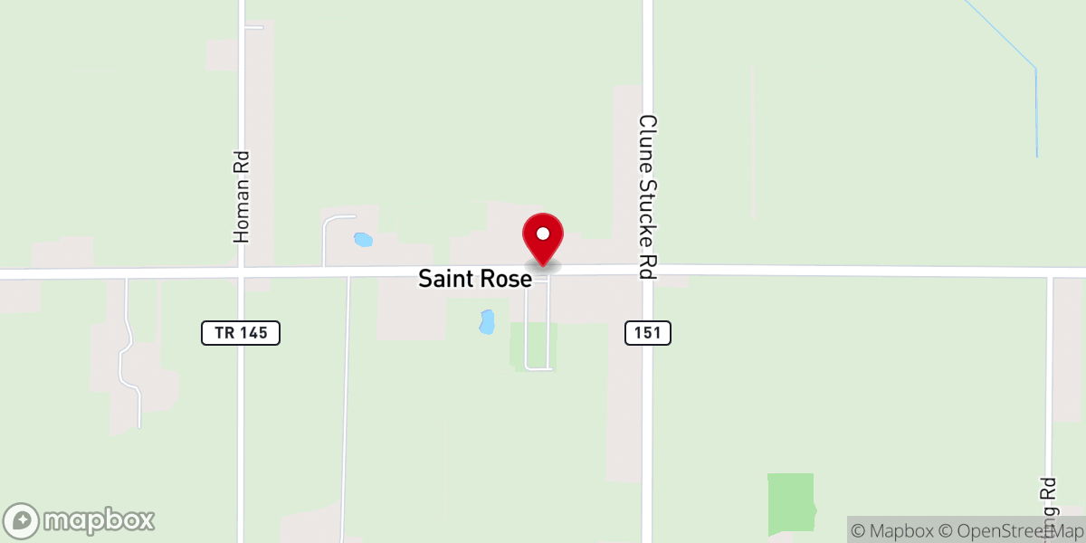 Map showing location of Saint Rose