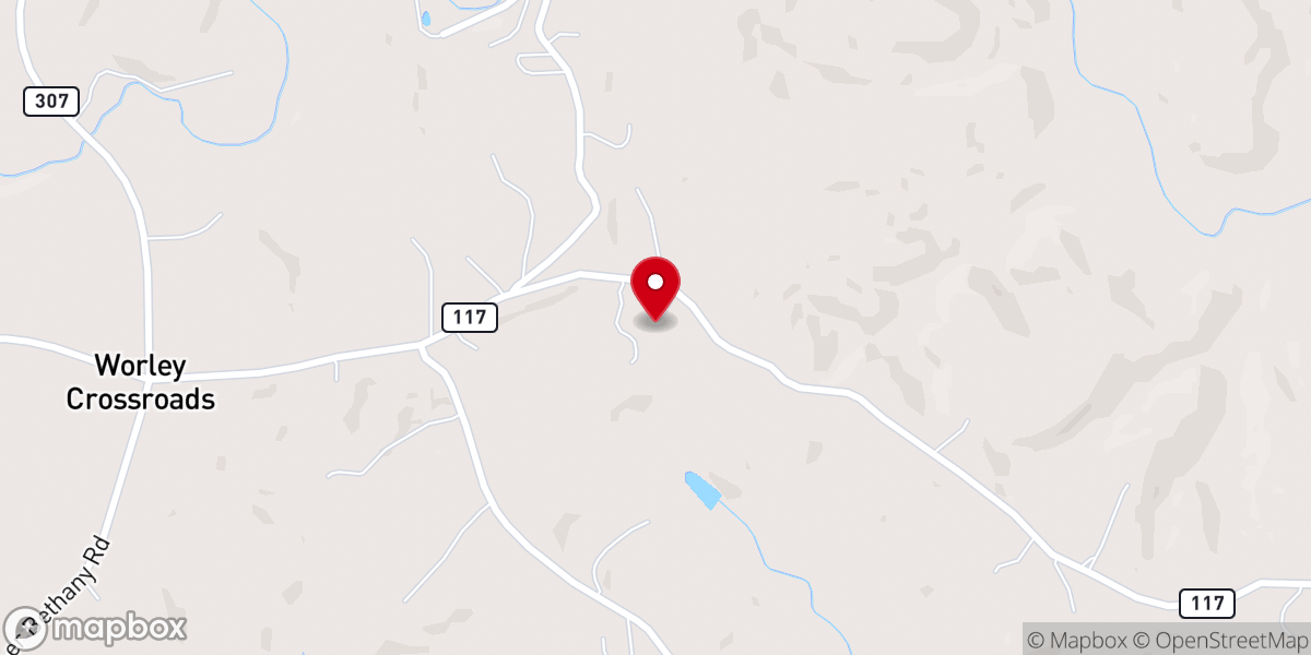 Map showing location of Jasper Georgia Prayer Meeting