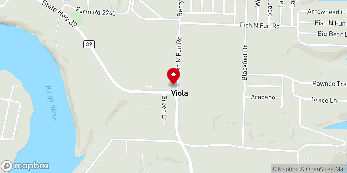Map showing location of Viola Victory Church