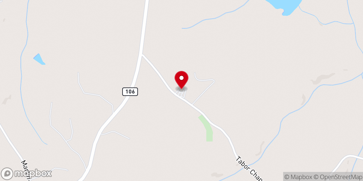 Map showing location of Tabor's Chapel CME Church