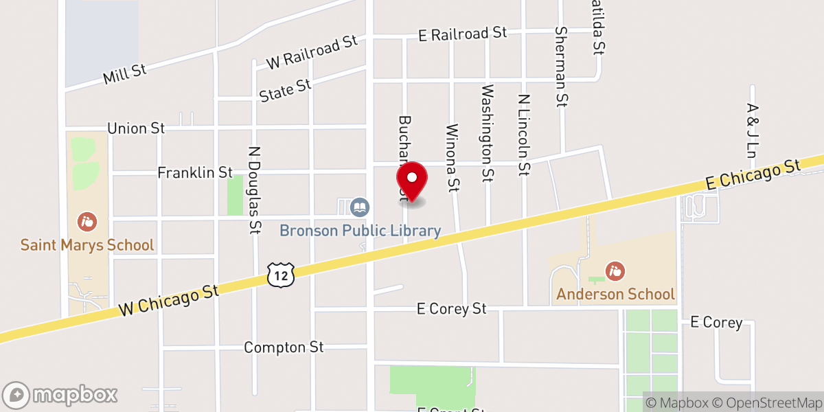 Map showing location of First Baptist Church