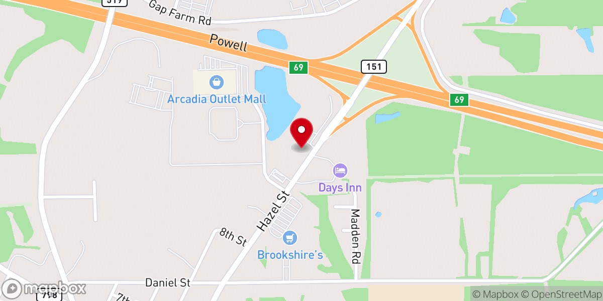 Map showing location of Jimmy's Chicken