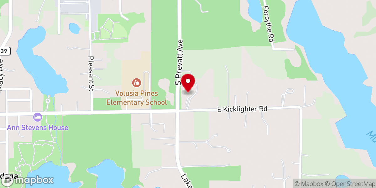 Map showing location of Central Fellowship Baptist Church
