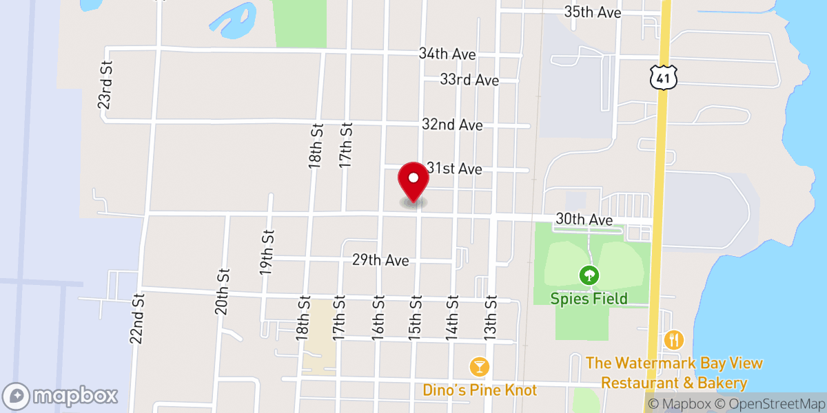 Map showing location of Menominee Church of God