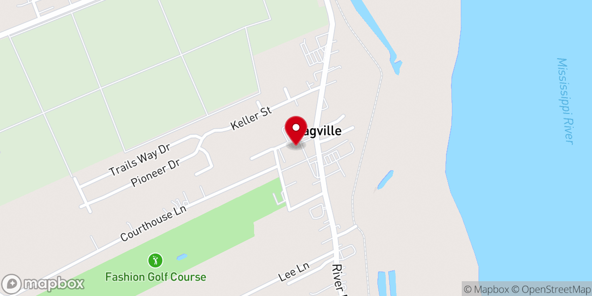 Map showing location of St. Charles Parish Courthouse
