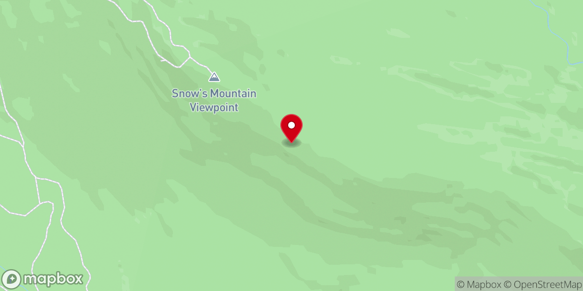 Map showing location of Snow's Mountain