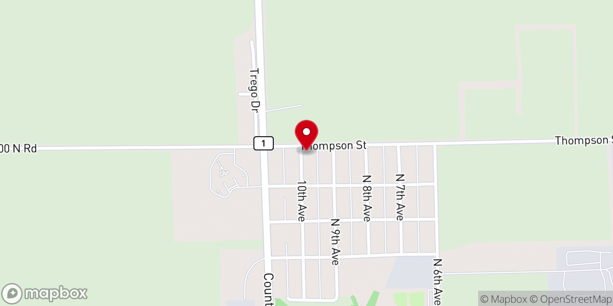 Map showing location of First Free Will Baptist Church