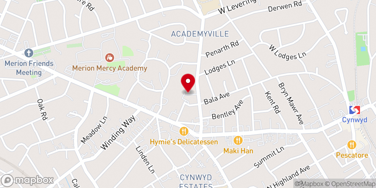 Map showing location of St John's Episcopal Church