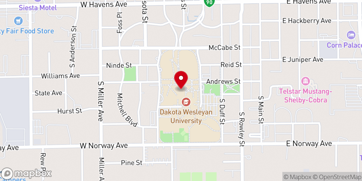 Map showing location of Wagner Chapel