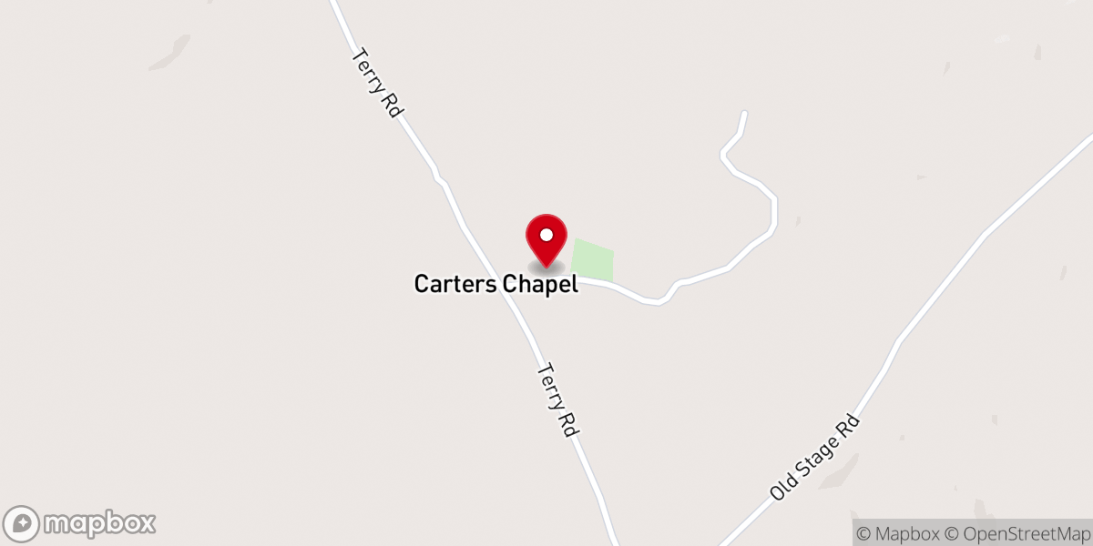 Map showing location of Carters Chapel United Methodist Church