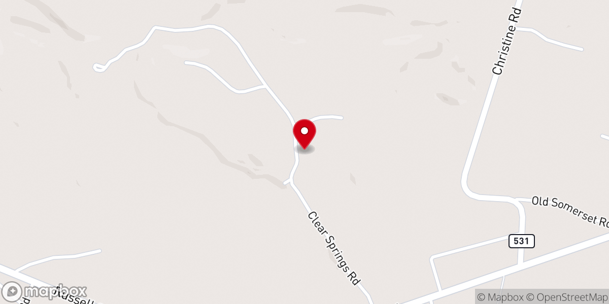 Map showing location of Clear Spring Church
