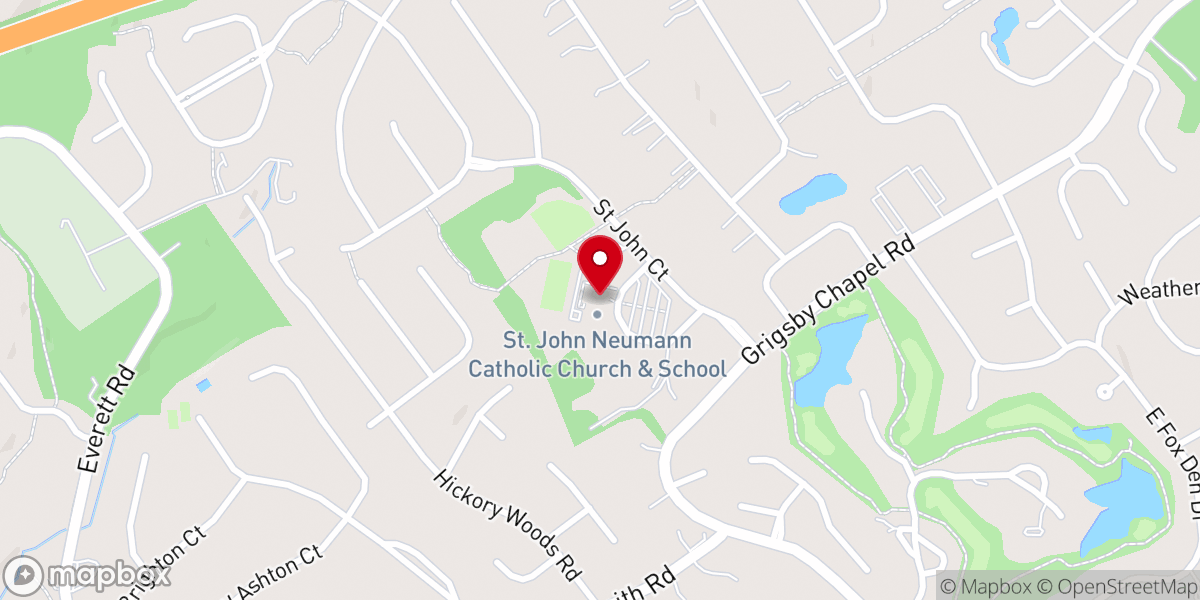 Map showing location of St John Neumann Catholic Church