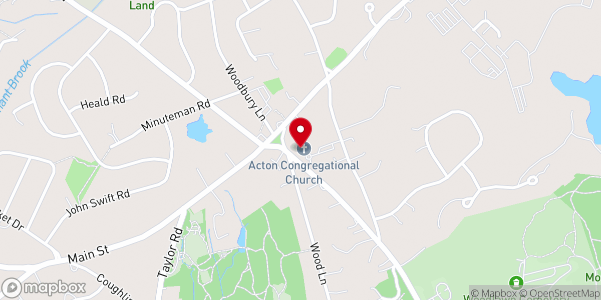 Map showing location of Acton Congregational Church