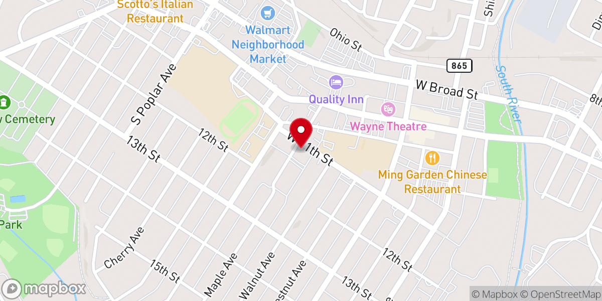 Map showing location of Saint Johns Roman Catholic Church