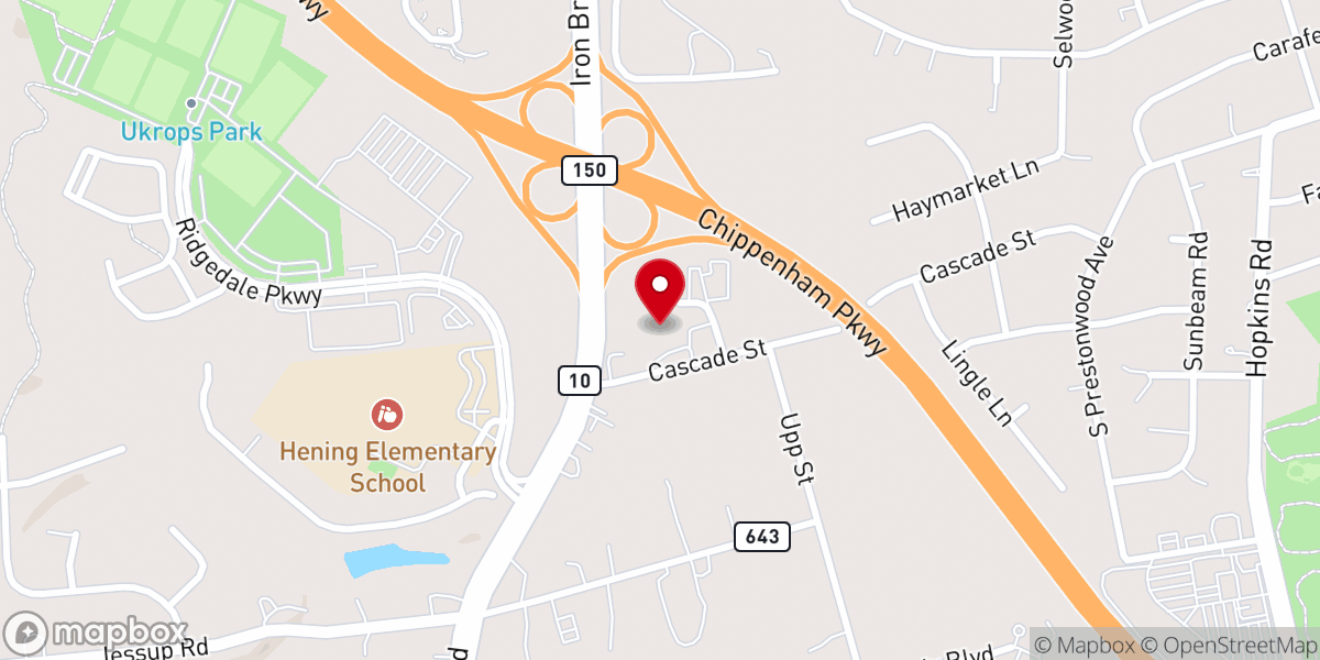 Map showing location of St Barnabas Episcopal Church North Chesterfield, VA