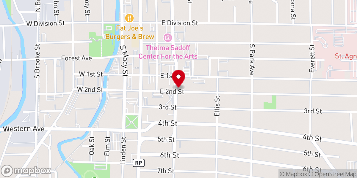 Map showing location of Thrive Church