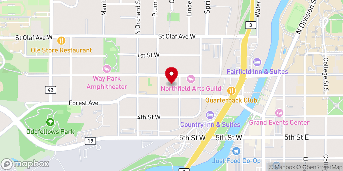 Map showing location of Saint Johns Lutheran Church