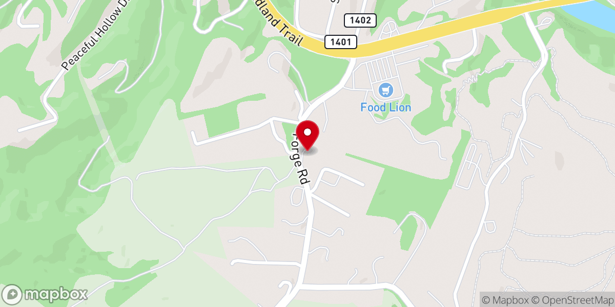 Map showing location of Ben Salem Presbyterian Church