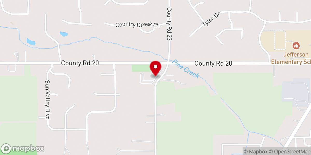 Map showing location of Pleasant View Church