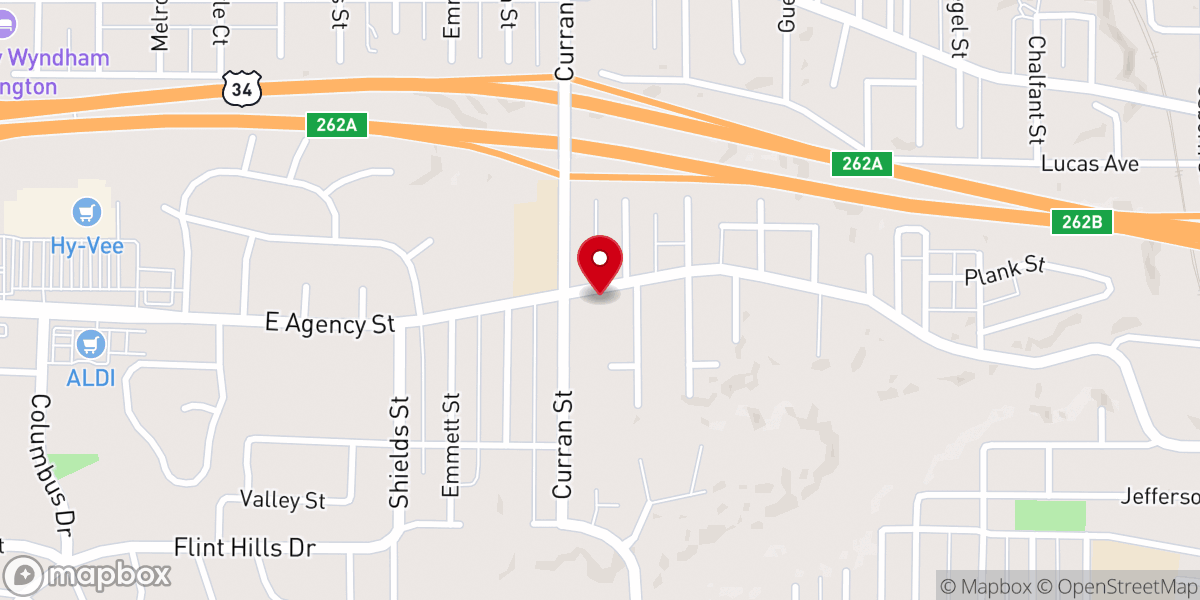 Map showing location of Burlington First Assembly of God
