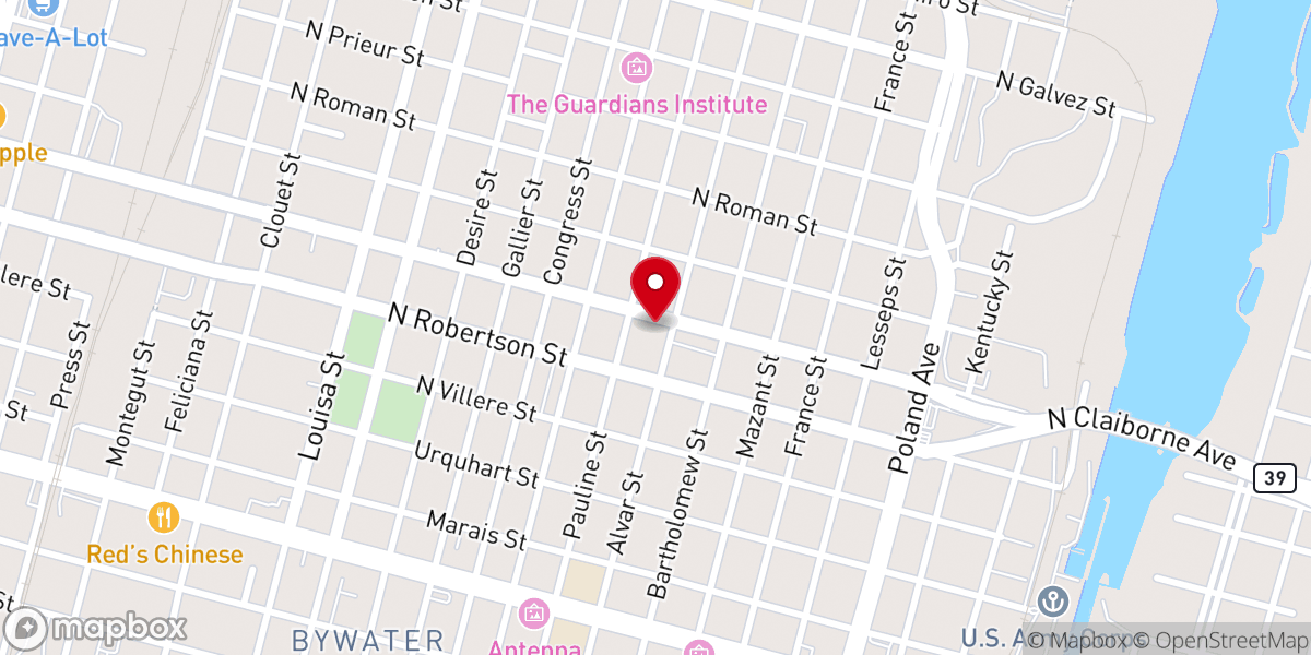 Map showing location of New Salem Baptist Church