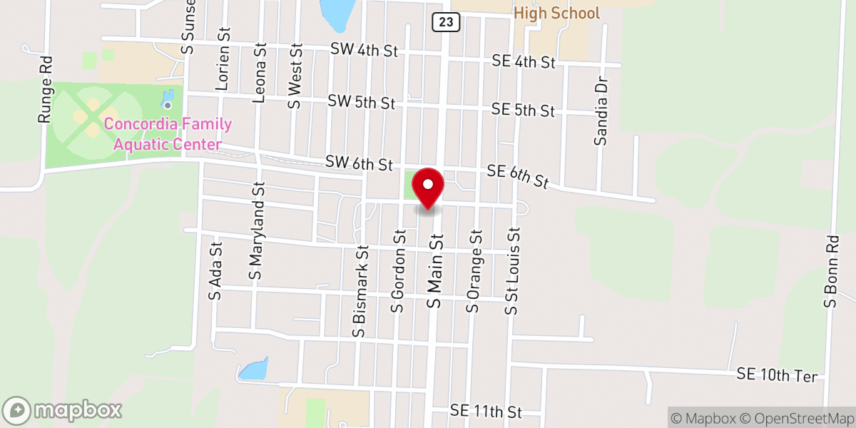 Map showing location of Concordia Senior Center