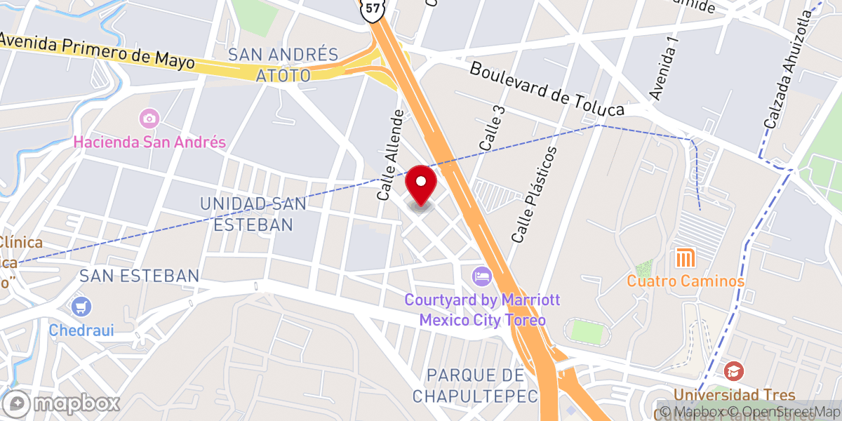 Map showing location of Parroquia de San Martín de Porres