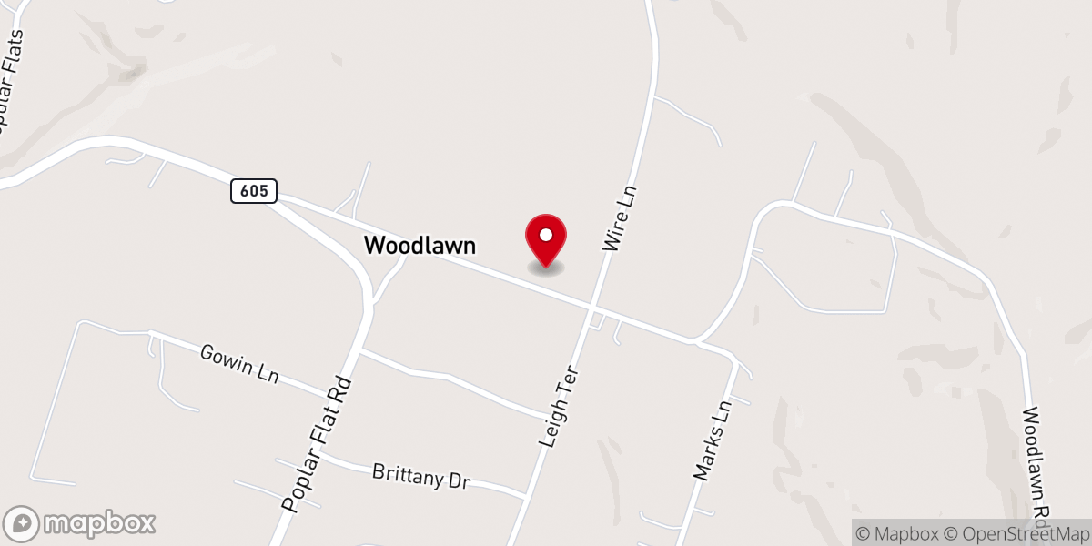 Map showing location of Woodlawn Methodist Church